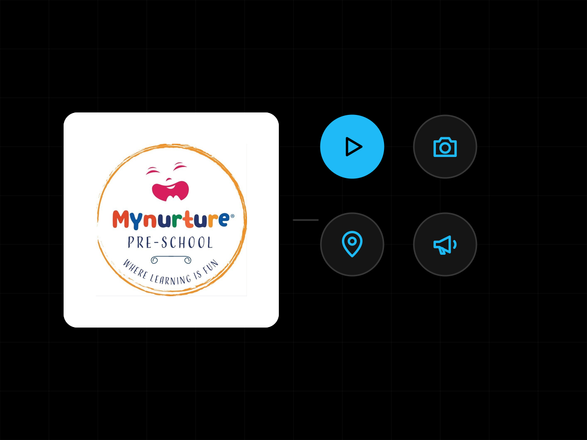 My Nurture Preschool: client logo with icons for the work in this case study