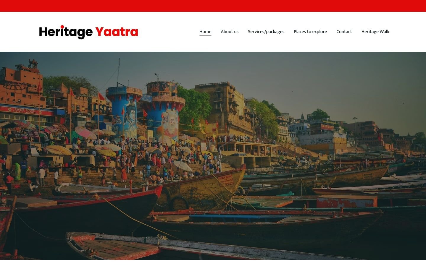 Screenshot of the Heritage Yaatra website, a client project by Advertizer
